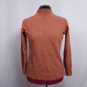 Banana Republic: Italian Wool Cashmere Blend Burnt Orange Funnel Neck Sweater